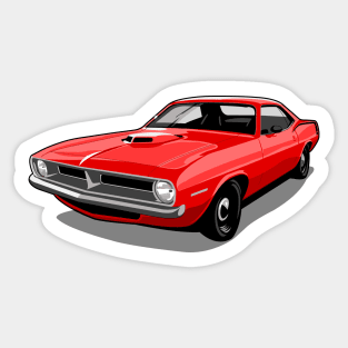 1970 Plymouth Barracuda in Tor Red Sticker